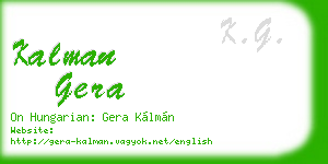 kalman gera business card